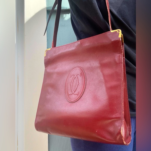 Must de Cartier Shoulder Bag Purse Crossbody Leather Authentic Vintage Clutch - Picture 3 of 15